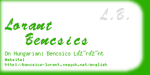 lorant bencsics business card